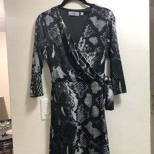 Snake Print Wrap Dress